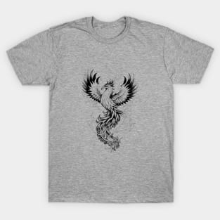 Phoenix Fantasy Wild Animal Illustration Art Tattoo T-Shirt